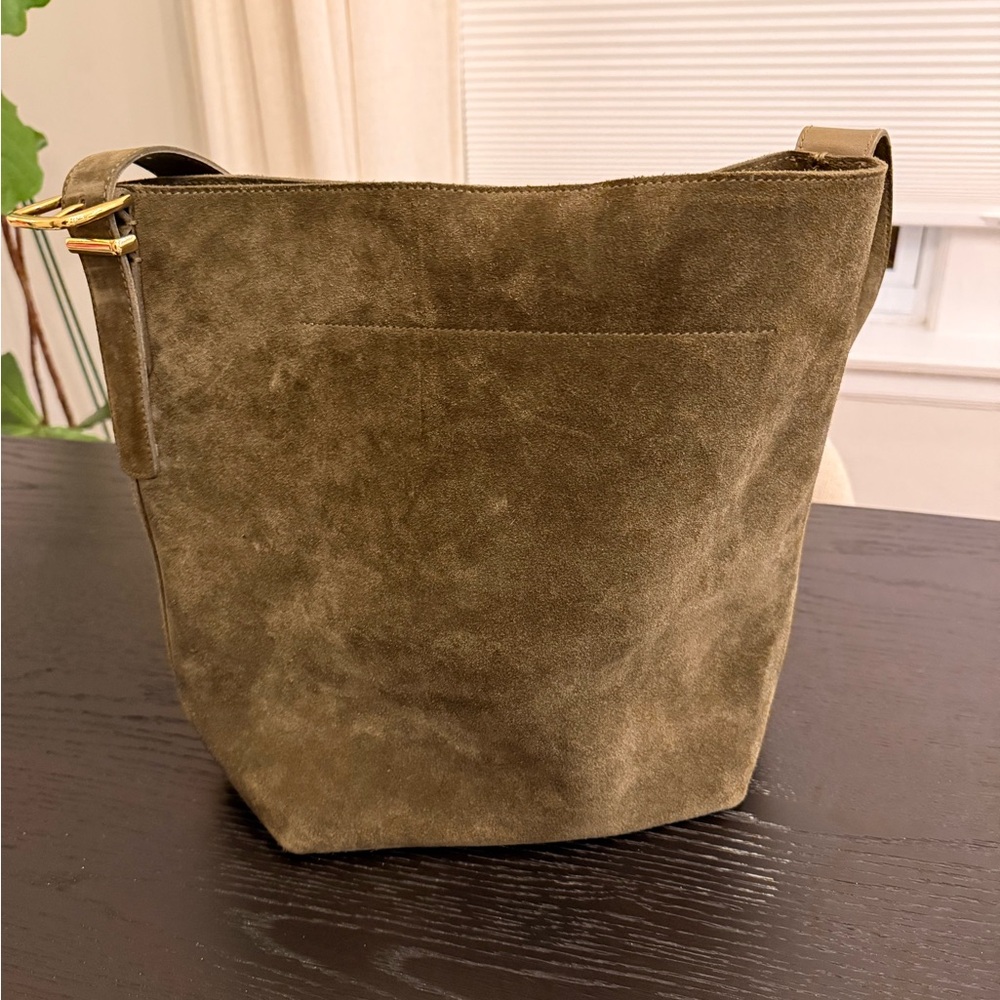 Madewell Olive Suede Essential Bucket Tote - Picture 3 of 5
